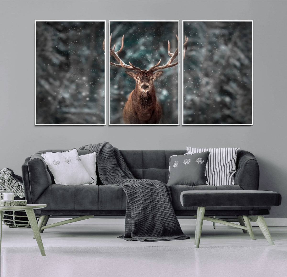Wall Art Deer Art Animal Canvas, Framed Wall Art Deer Canvas