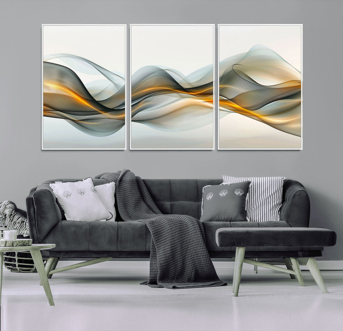 Abstract Wave Canvas Wall Art | Fluid Contemporary Elegance in Motion