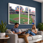 New York Mets Baseball Team Print, Citi Field Baseball Stadium Wall Art