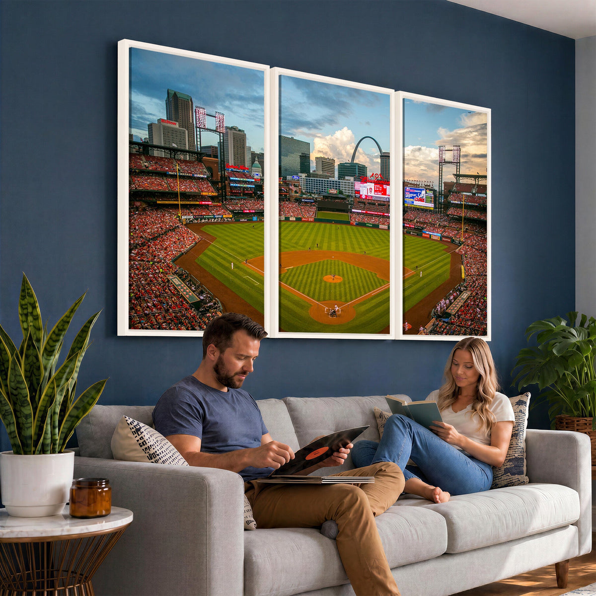 St. Louis Cardinals Baseball Team Print, Busch Stadium Wall Art, Framed and Ready to Hang