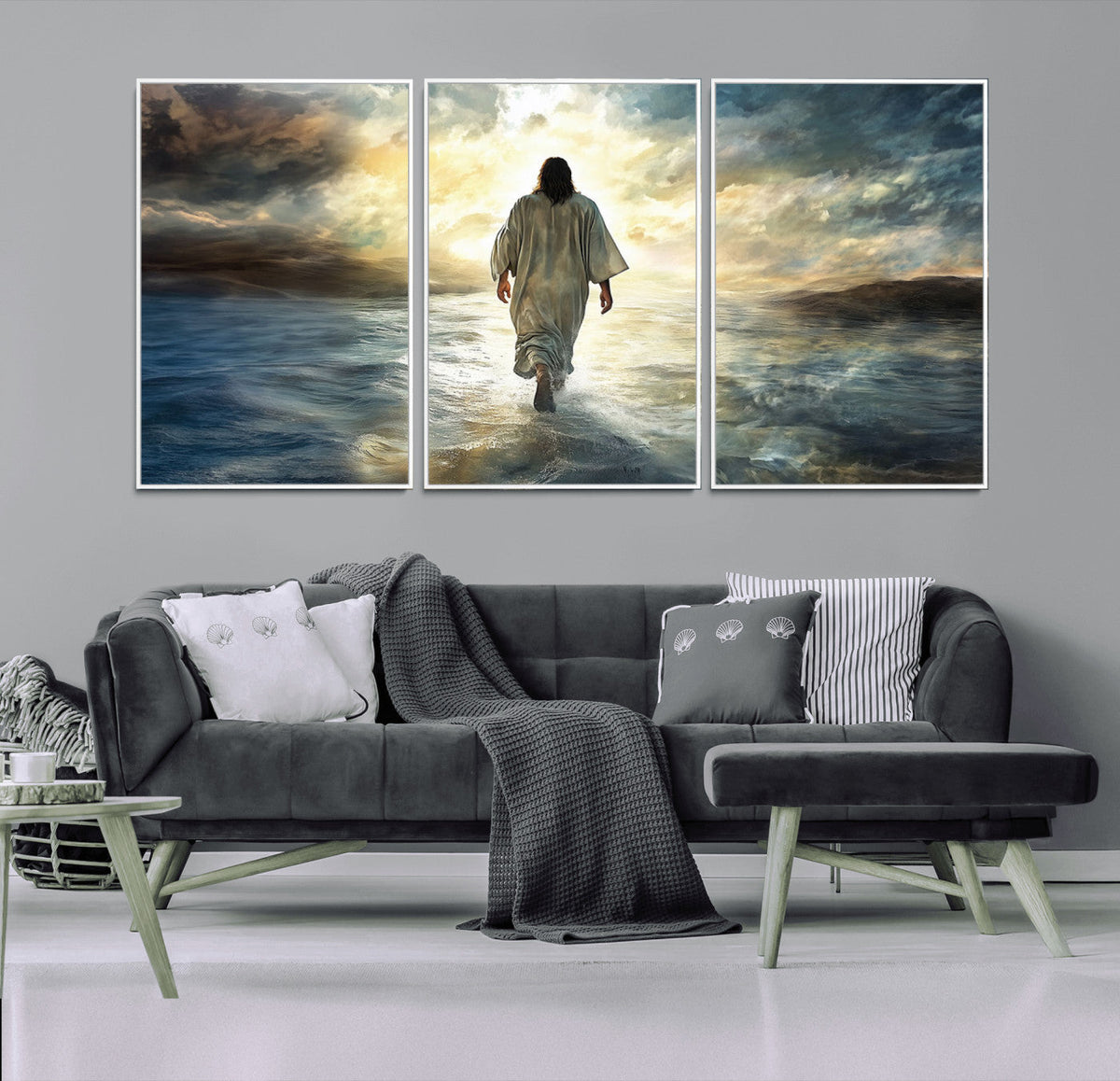 Jesus Walking on Water Wall Art | Canvas Print | Ready to Hang