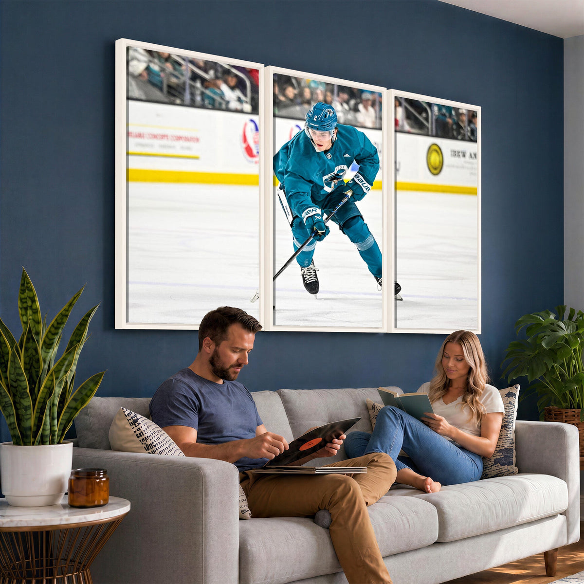 San Jose Sharks Ice Hockey Player Wall Art Canvas Print