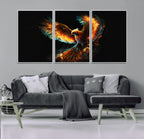 Fiery Phoenix Canvas Print | Ready to Hang Wall Art | Bold Fantasy Decor
