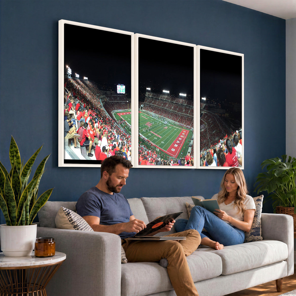 Houston Cougars Football Team Print, Houston TDECU Stadium