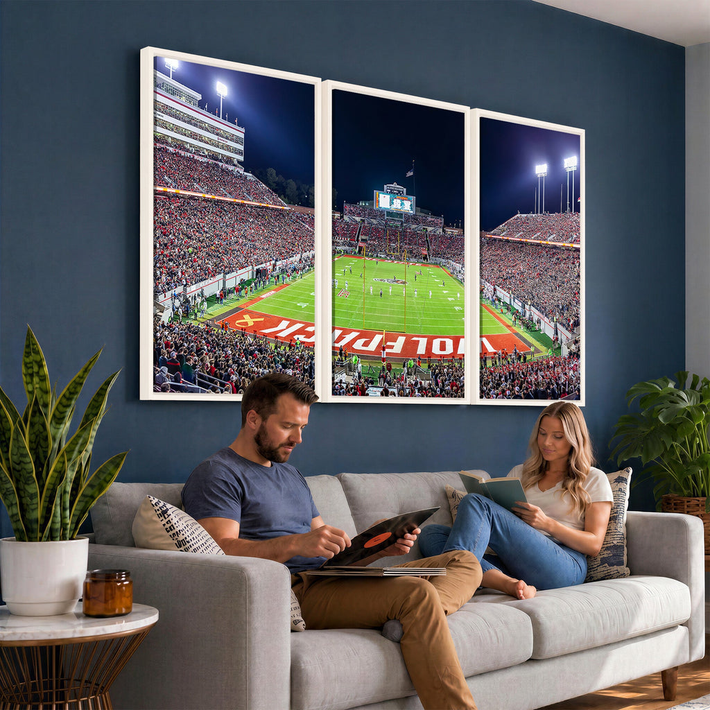 Wolfpack Football Team Print, Raleigh Carter-Finley Stadium