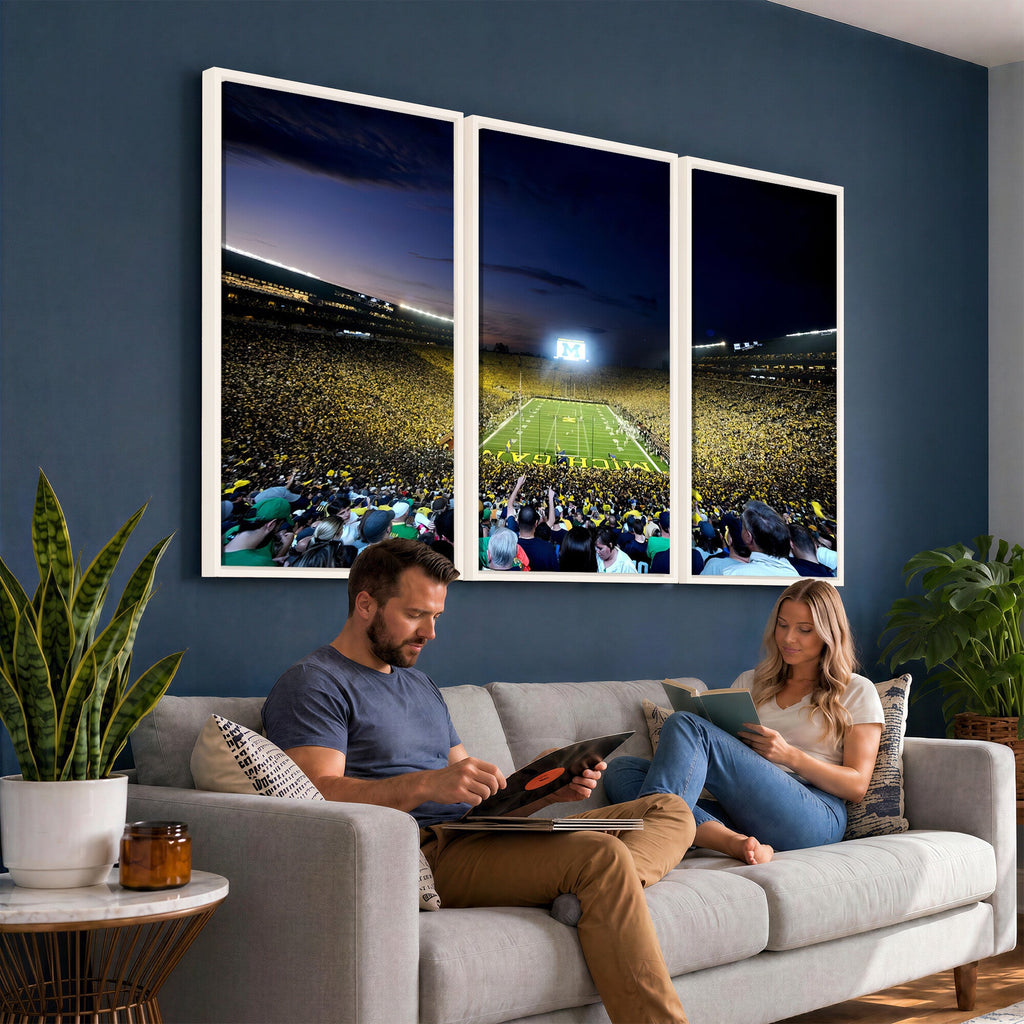 University of Michigan Wolverines Football Team Print, Ann Arbor, Extra Large Game Room Wall Decor