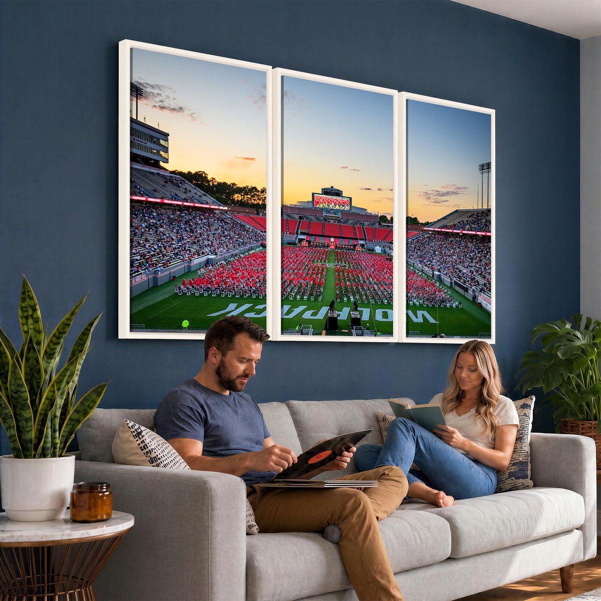 NC State Wolfpack Football Team Print Wall Art, Raleigh