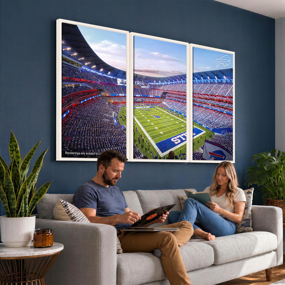 Buffalo Bills Football Team Print Canvas, Buffalo Highmark Stadium