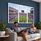 TCU Horned Frogs Football Team Print, Fort Worth Amon G. Carter Stadium, Framed and Ready to Hang