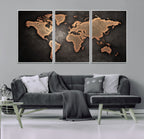 World Map Canvas Print | Framed Travel Map Wall Art for Couples