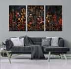 Large Floral Painting Print Illustration Flowers Canvas Wall Art