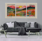 Yayoi Kusama 1986 Wall Art Print, Wabi Sabi Japanese Vibrant Abstract Landscape Canvas