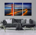 Large Wall Art San Francisco Canvas Print - Wonderful Golden Gate Bridge at Twilight