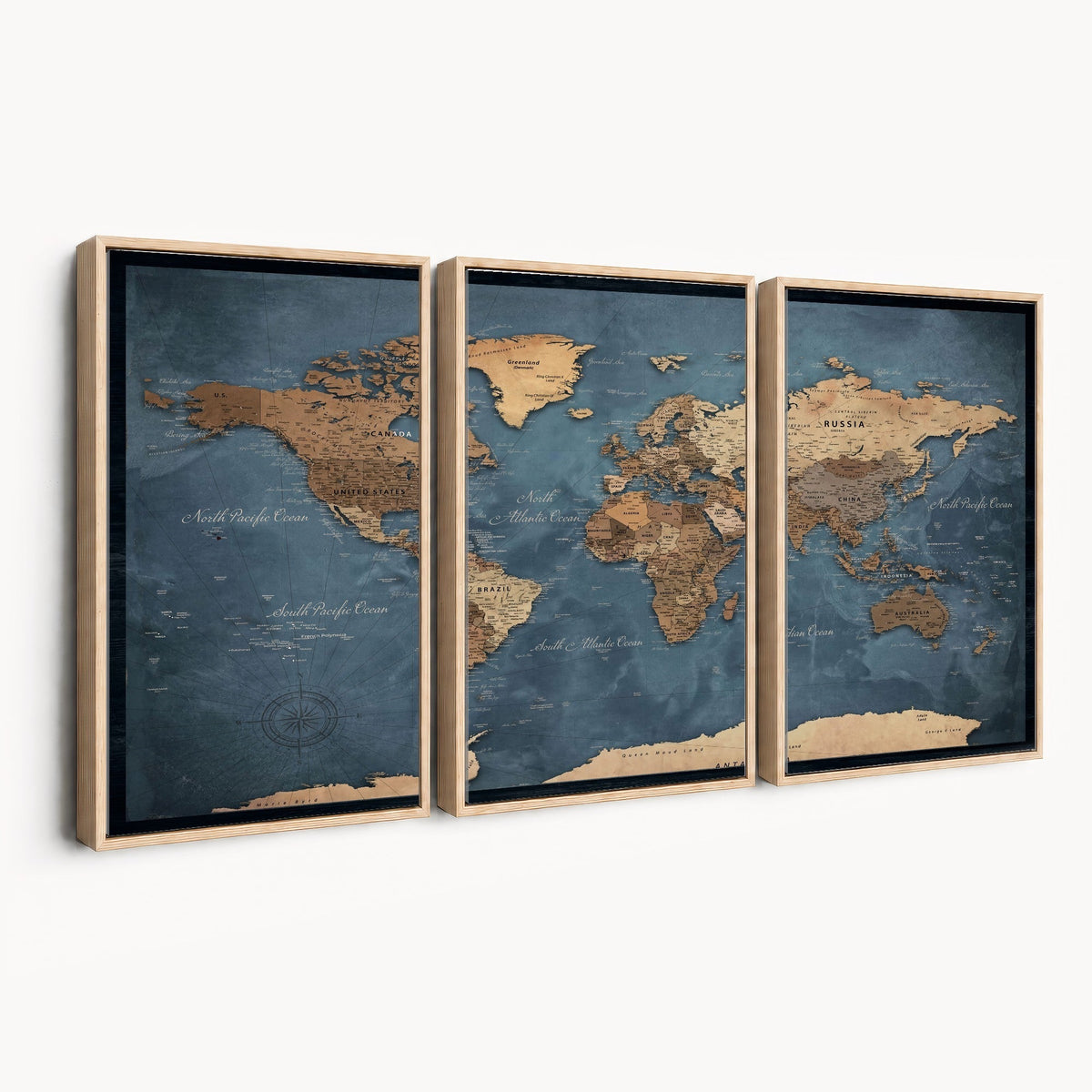 World Map Canvas Wall Art Print