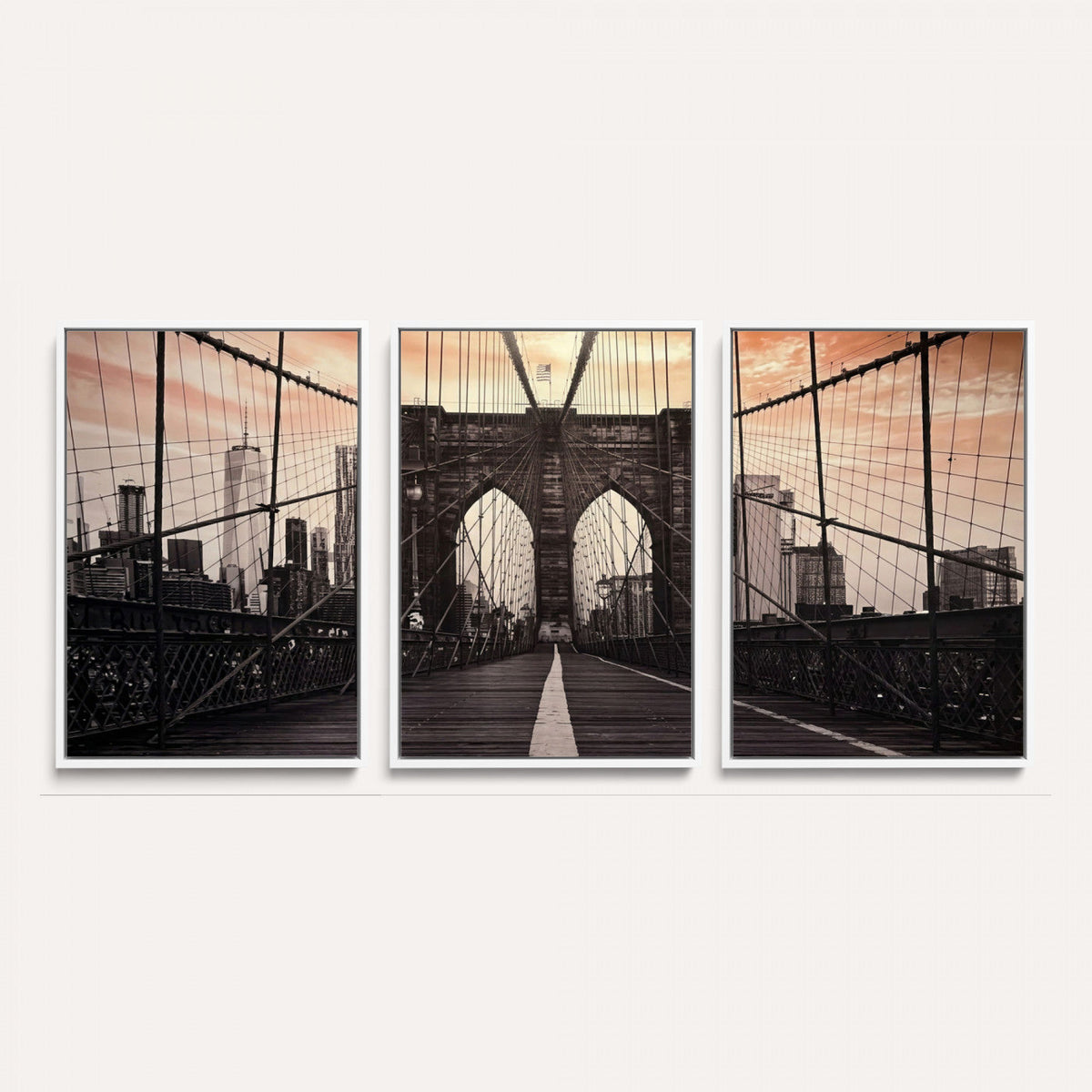Brooklyn Bridge Canvas Wall Art, New York City Skyline Photography