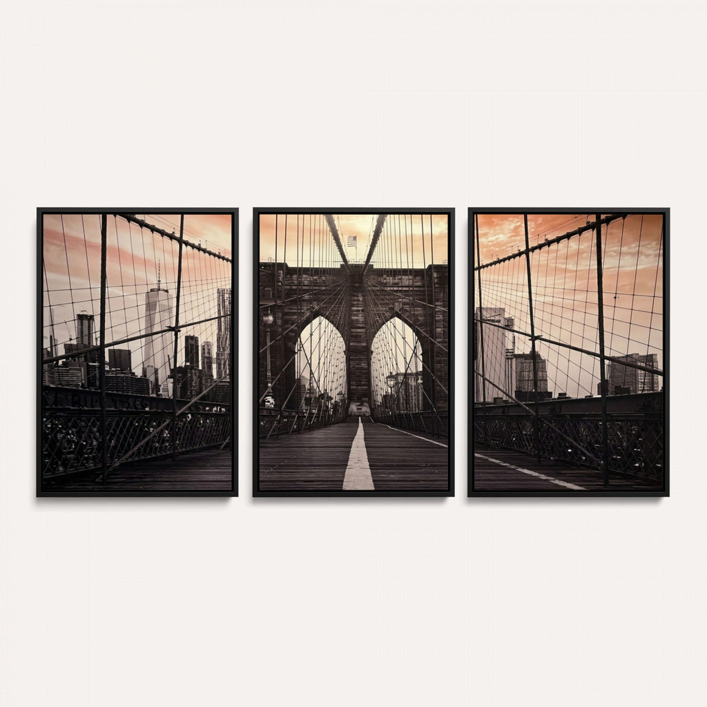 Brooklyn Bridge Canvas Wall Art, New York City Skyline Photography
