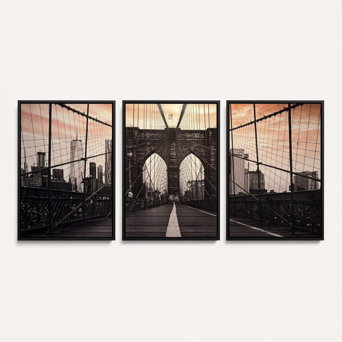 Brooklyn Bridge Canvas Wall Art, New York City Skyline Photography