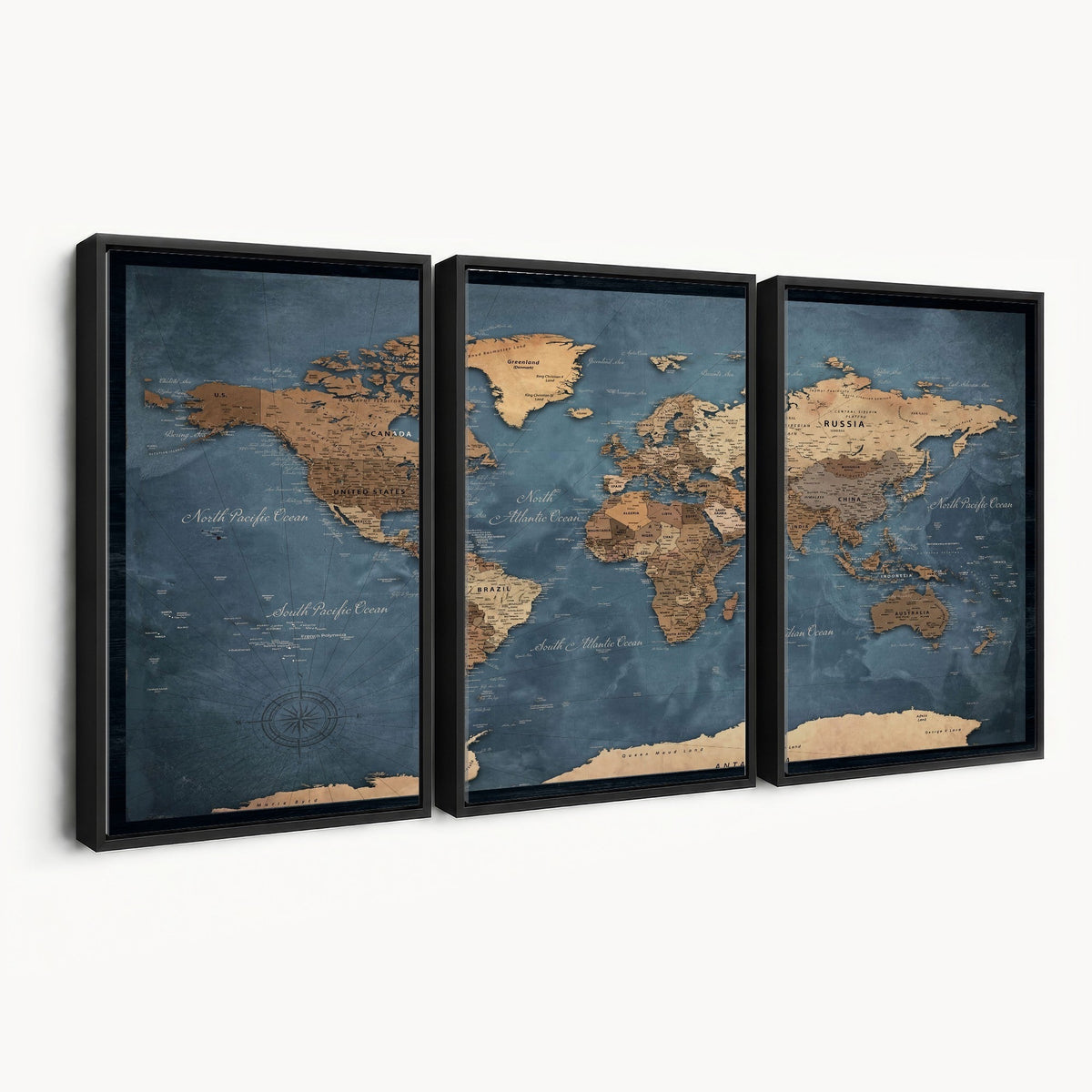 World Map Canvas Wall Art Print