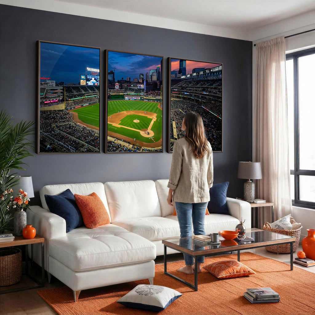 Target Field Wall Art Canvas Print, Baseball Stadium Scene
