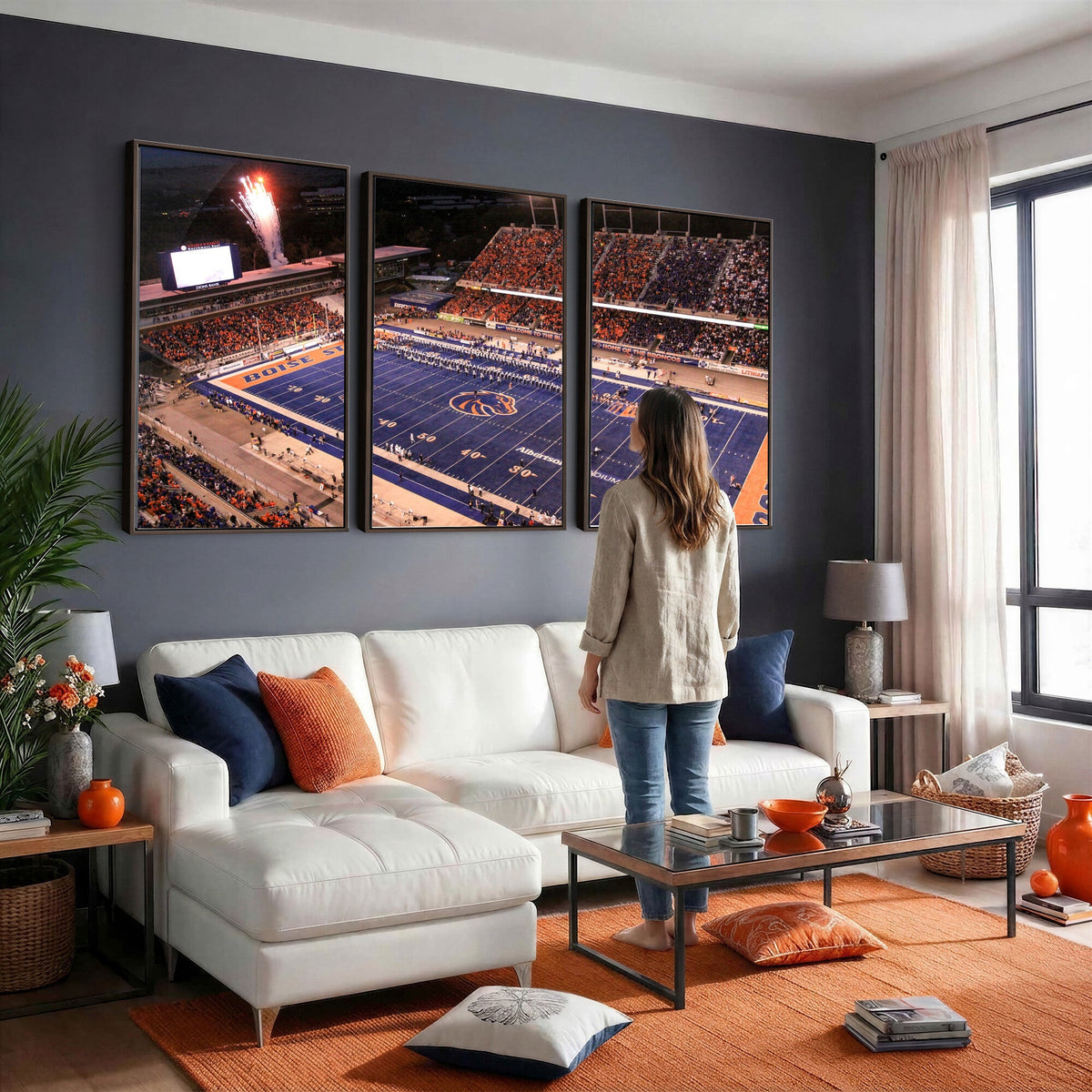 Boise State Broncos Albertsons Stadium Wall Art Canvas Print