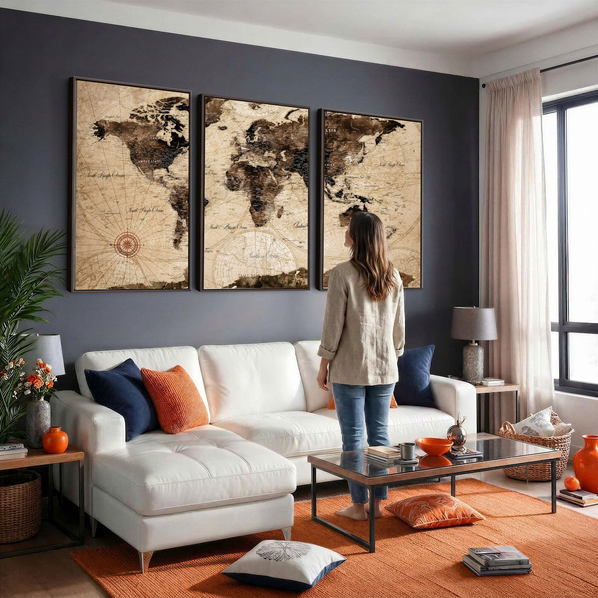 World Map Wall Art Canvas Print