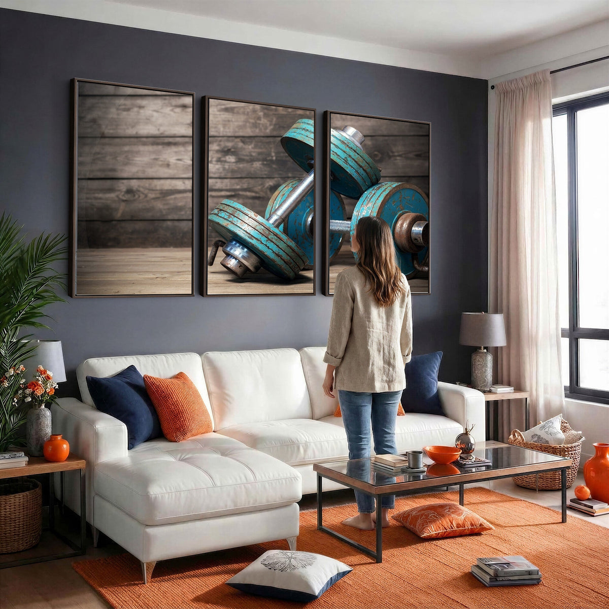 Dumbbell and Sport Wall Art Canvas Print
