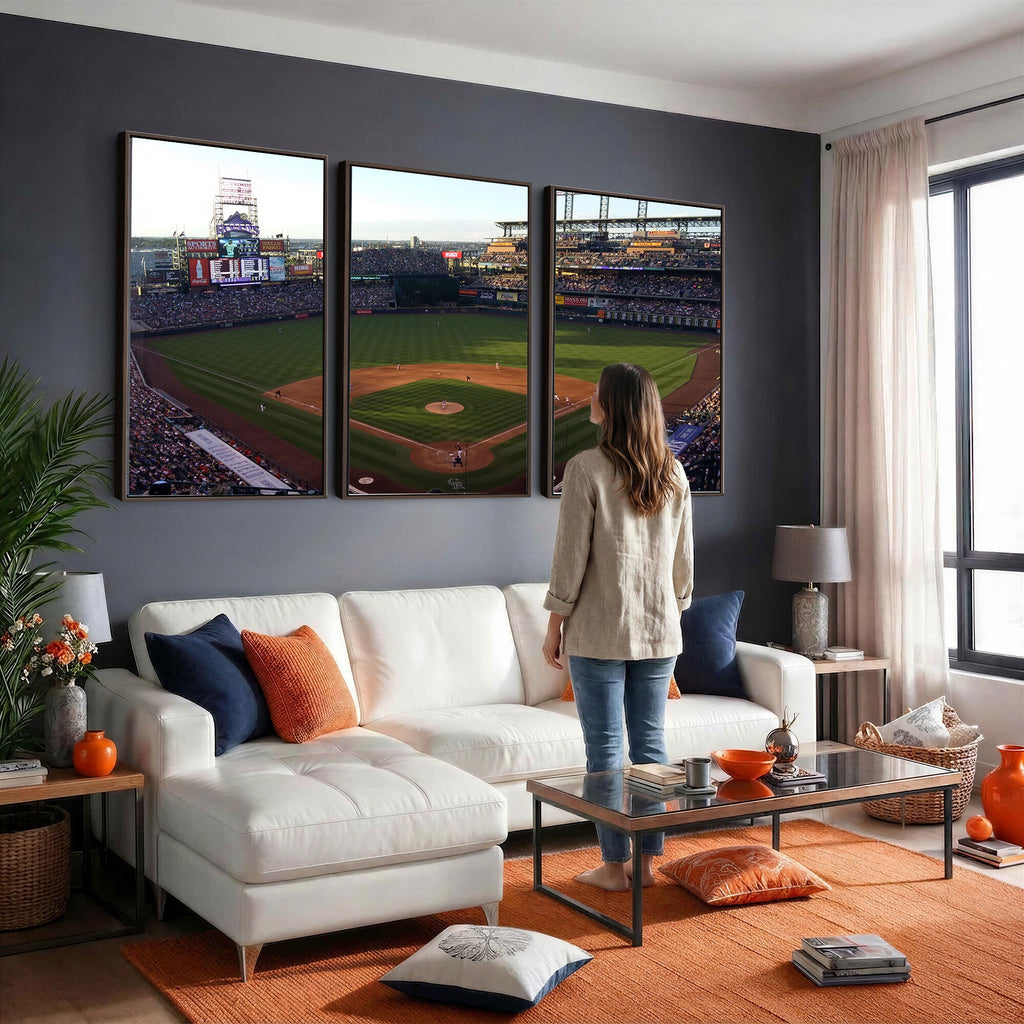 Colorado Rockies Coors Field Wall Art Canvas Print, MLB Baseball Stadium