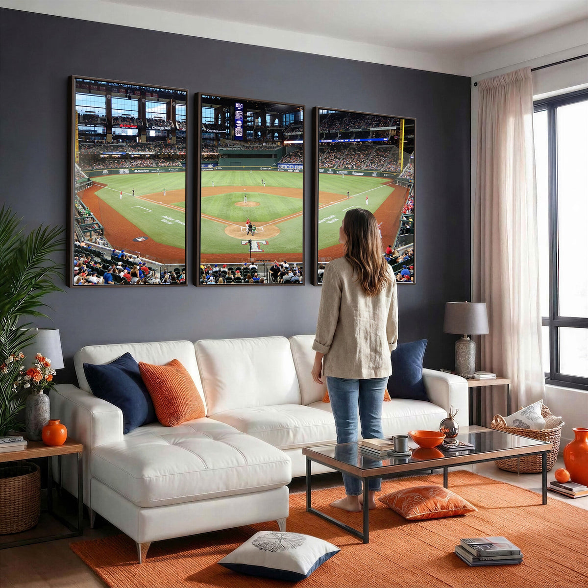 Texas Rangers Baseball Team Print, Arlington Globe Life Field Stadium Wall Art