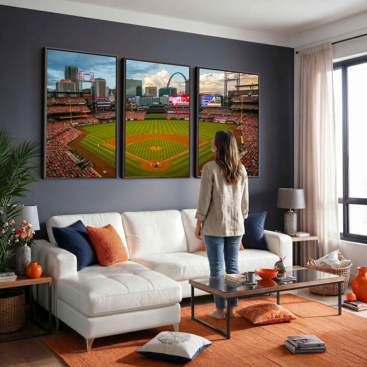 St. Louis Cardinals Baseball Team Print, Busch Stadium Wall Art, Framed and Ready to Hang