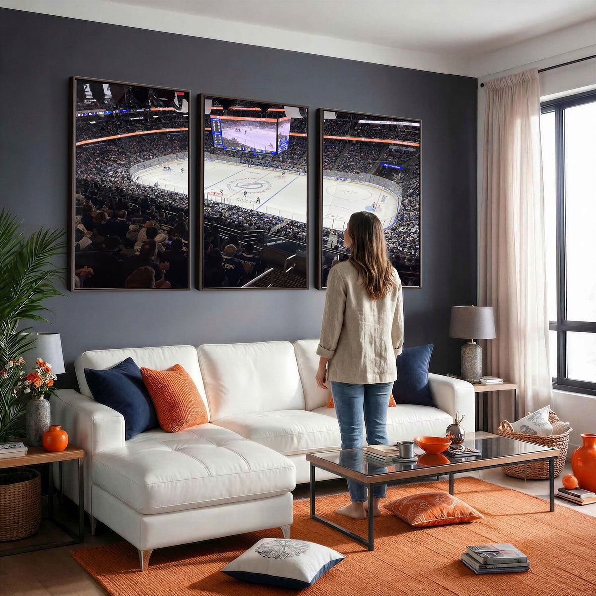 Amalie Arena Florida Wall Art Canvas Print, NHL Hockey, Framed and Ready to Hang