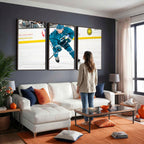 San Jose Sharks Ice Hockey Player Wall Art Canvas Print