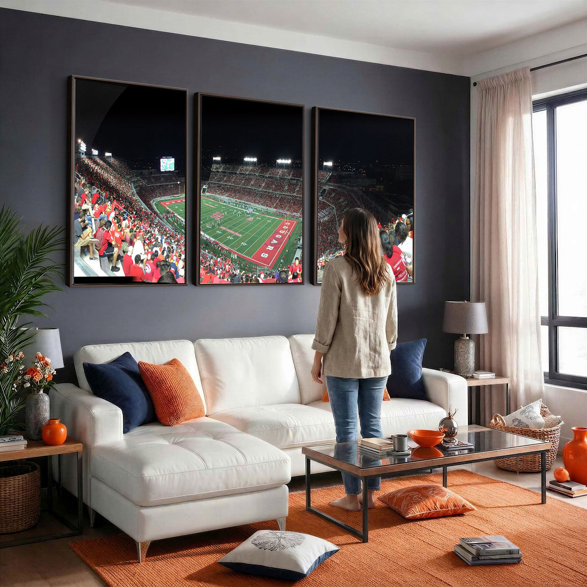 Houston Cougars Football Team Print, Houston TDECU Stadium