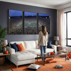 University of Michigan Wolverines Football Team Print, Ann Arbor, Home Bar Wall Decor