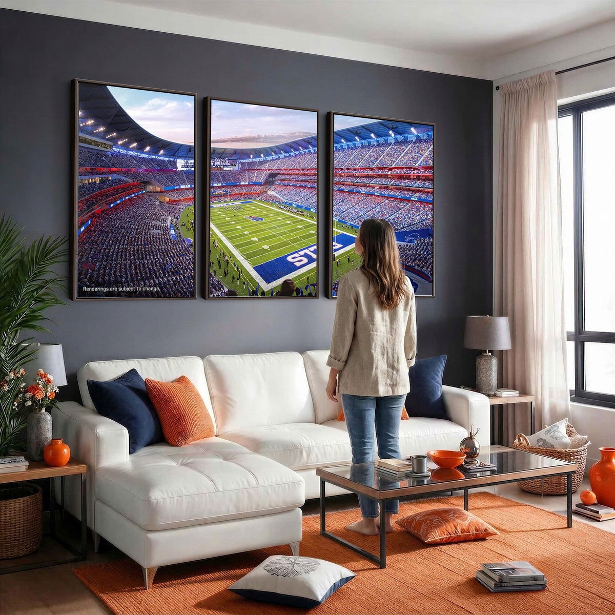 Buffalo Bills Football Team Print Canvas, Buffalo Highmark Stadium