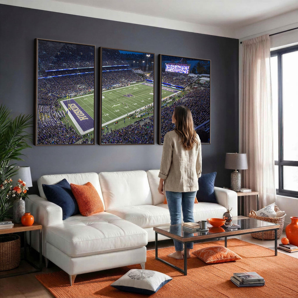 The University of Washington Huskies Football Team Print, Framed and Ready to Hang