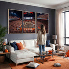 Texas Stadium Night Game Wall Art Canvas Print, Vibrant Football Fireworks Scene