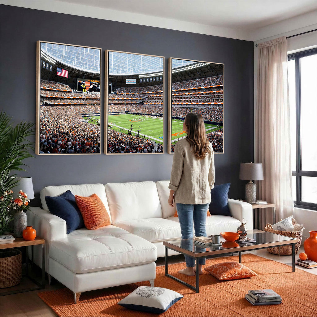Chicago Bears Soldiers Field Wall Art Canvas Print, Framed and Ready to Hang