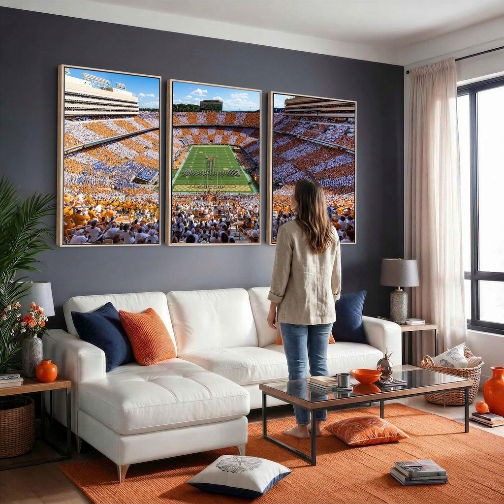 Tennessee Neyland Stadium Wall Art, Sports Arena Canvas, Framed and Ready to Hang