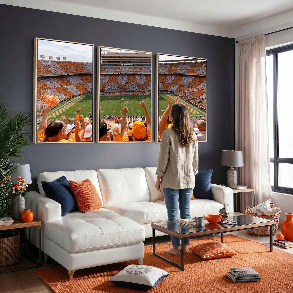 Tennessee Neyland Stadium Wall Art, Sports Arena Canvas, Home Bar Wall Decor