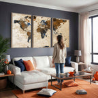 World Map Canvas Art Print | Framed Travel Map Wall Art