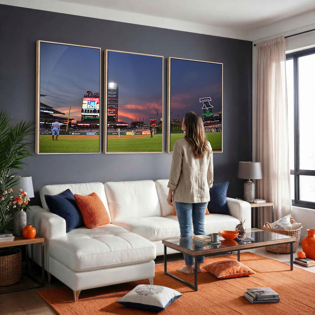 Philadelphia Phillies Baseball Print, Philadelphia Citizens Bank Park Stadium Wall Art