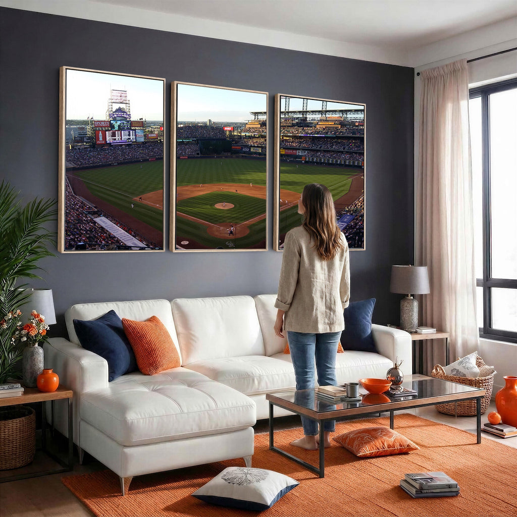 Colorado Rockies Coors Field Wall Art Canvas Print, MLB Baseball Stadium