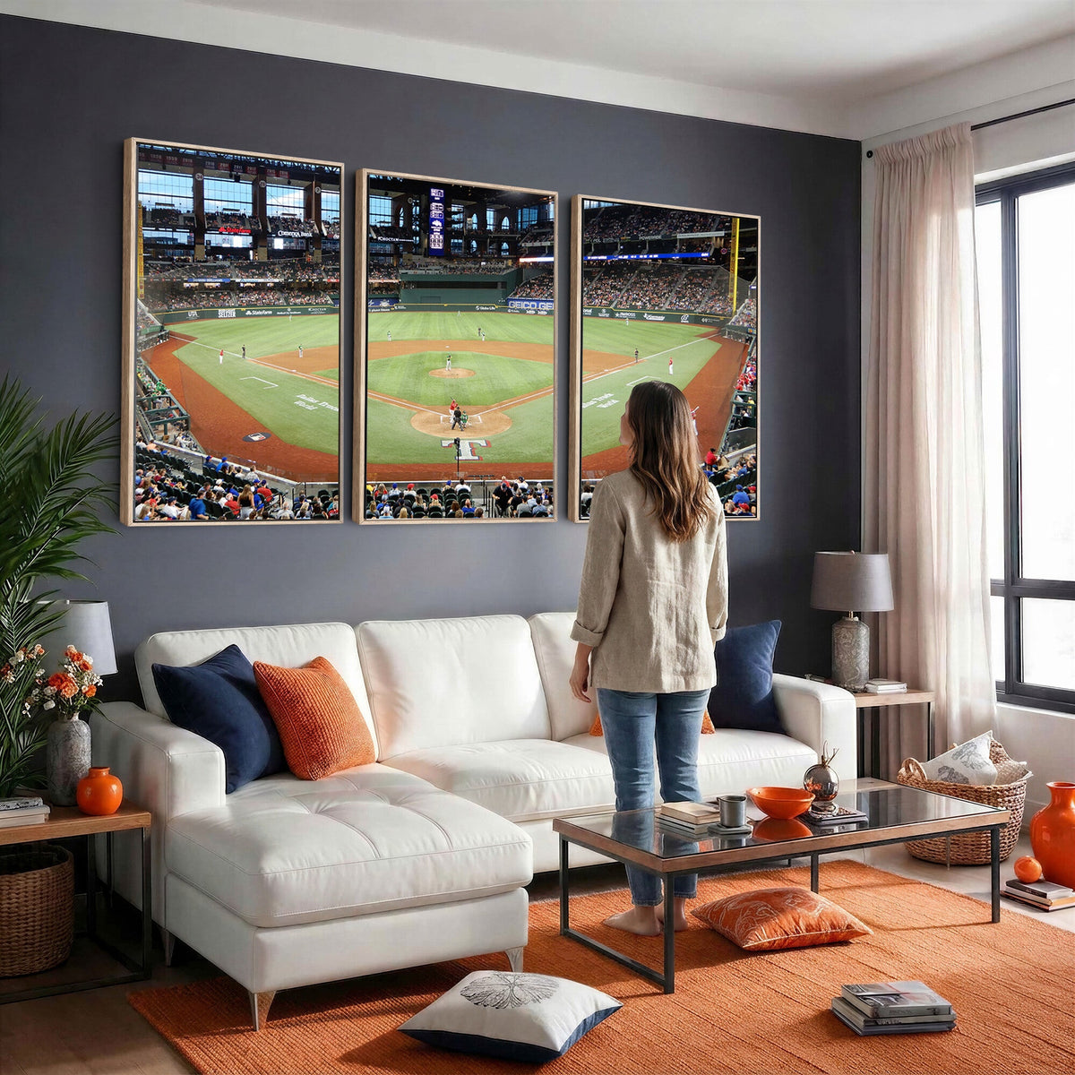 Texas Rangers Baseball Team Print, Arlington Globe Life Field Stadium Wall Art