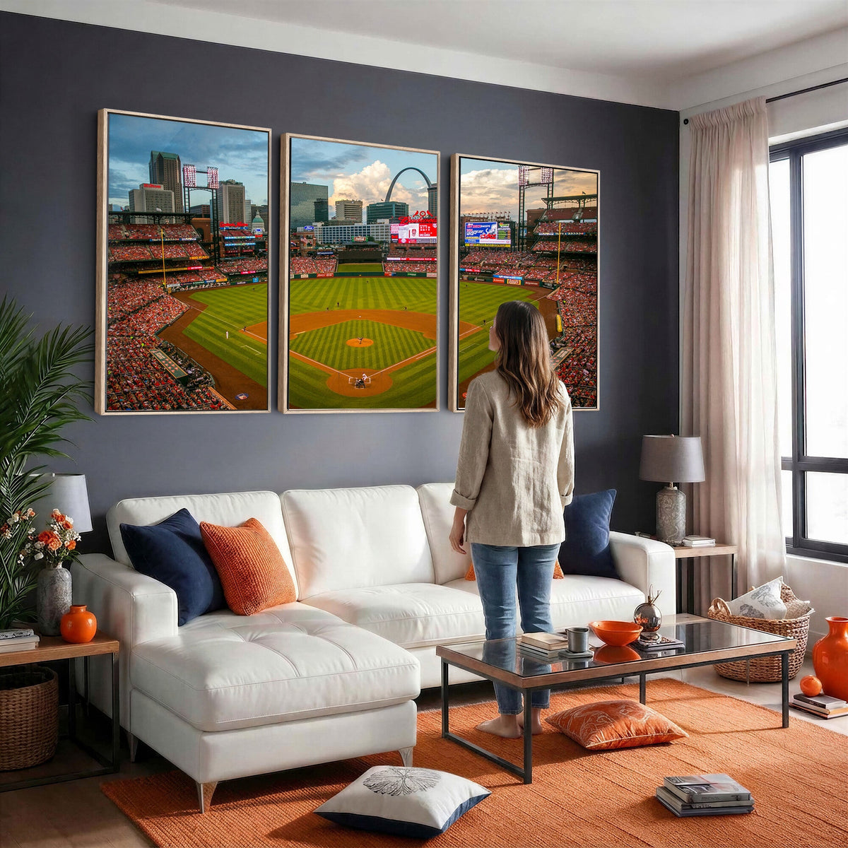 St. Louis Cardinals Baseball Team Print, Busch Stadium Wall Art, Framed and Ready to Hang