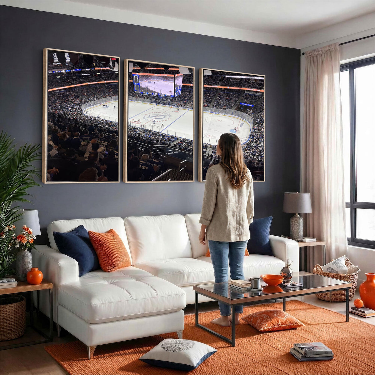 Amalie Arena Florida Wall Art Canvas Print, NHL Hockey, Framed and Ready to Hang