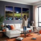 University of Michigan Wolverines Football Team Print, Ann Arbor, Extra Large Game Room Wall Decor