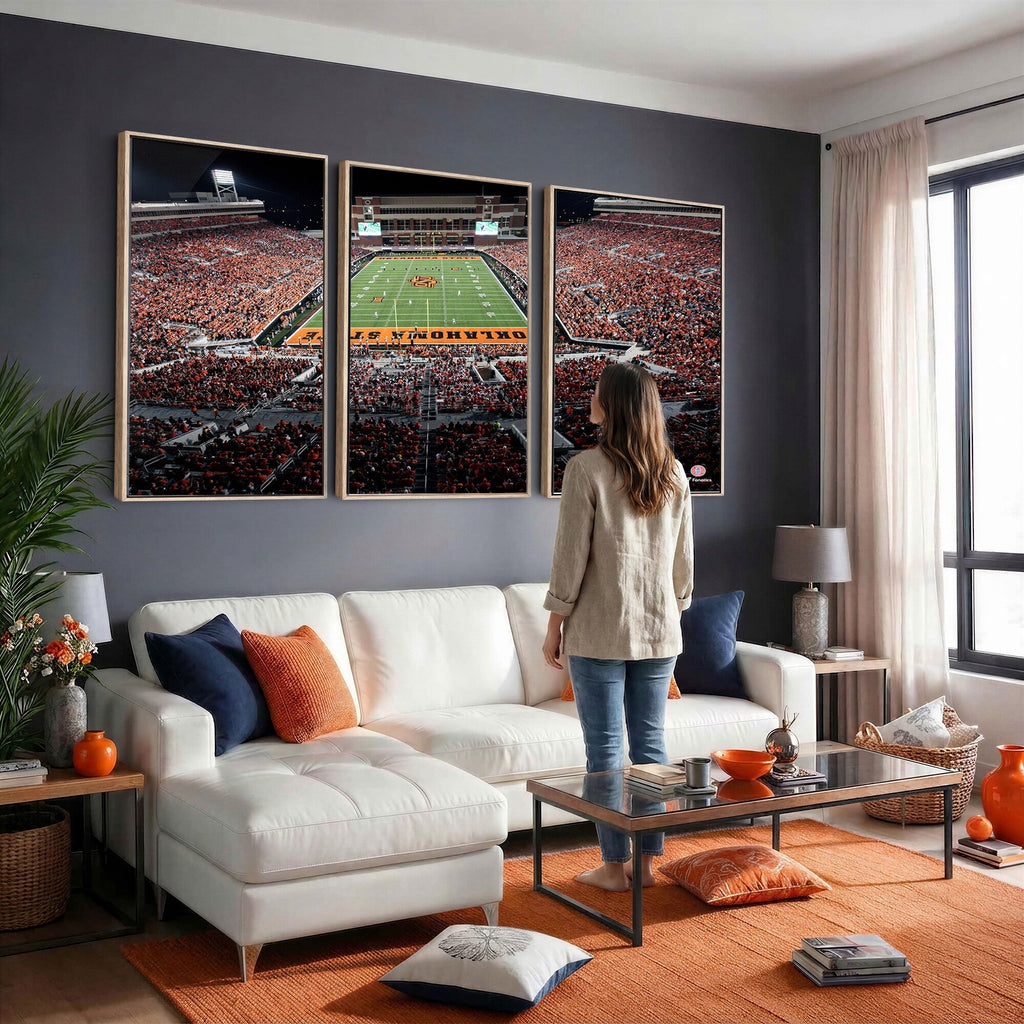 Boone Pickens Stadium Wall Art Oklahoma State Cowboys Print