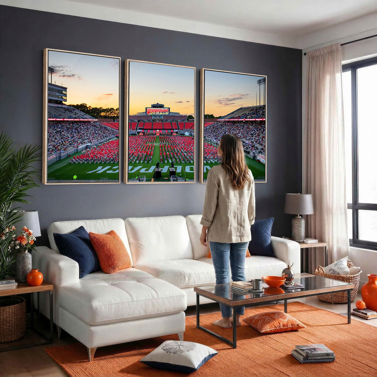 NC State Wolfpack Football Team Print Wall Art, Raleigh