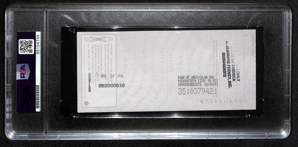 Johnny Unitas HOF Signed/Auto 2001 Bank Check Colts PSA/DNA GEM MT 10 192620