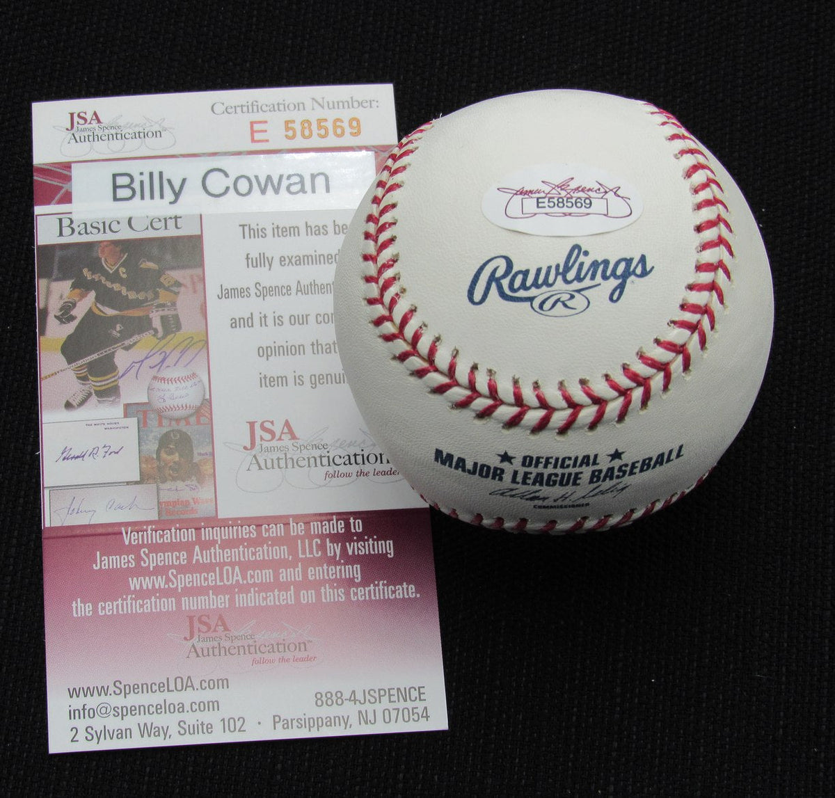 Billy Cowan Signed/Auto Yankees 100th OML Baseball JSA 186635
